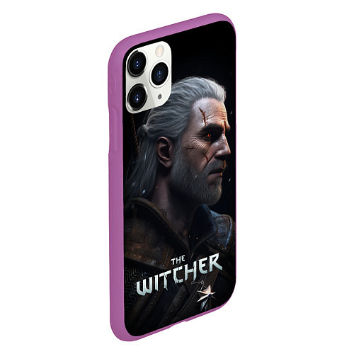 Чехол iPhone 11 Pro матовый The Witcher poster / 3D-Фиолетовый – фото 2