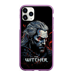 Чехол iPhone 11 Pro матовый The Witcher blood, цвет: 3D-фиолетовый