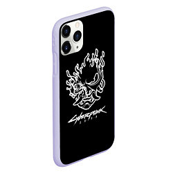 Чехол iPhone 11 Pro матовый Cyberpunk 2077 white, цвет: 3D-светло-сиреневый — фото 2