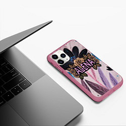 Чехол iPhone 11 Pro матовый Alena roses, цвет: 3D-малиновый — фото 2