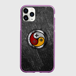 Чехол iPhone 11 Pro матовый Три слезы бога на камне, цвет: 3D-фиолетовый