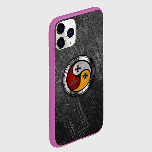 Чехол iPhone 11 Pro матовый Три слезы бога на камне / 3D-Фиолетовый – фото 2