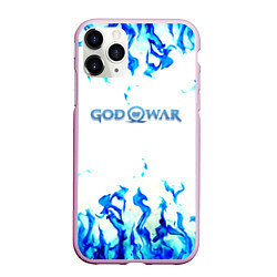 Чехол iPhone 11 Pro матовый God of War синий огонь, цвет: 3D-розовый