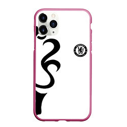 Чехол iPhone 11 Pro матовый Chelsea sport fc, цвет: 3D-малиновый