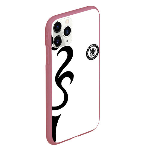 Чехол iPhone 11 Pro матовый Chelsea sport fc / 3D-Малиновый – фото 2