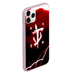 Чехол iPhone 11 Pro матовый Doom storm logo, цвет: 3D-розовый — фото 2