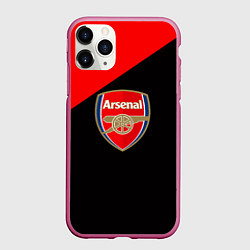 Чехол iPhone 11 Pro матовый Арсенал фк геометрия, цвет: 3D-малиновый