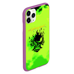 Чехол iPhone 11 Pro матовый Cyberpunk кислотный, цвет: 3D-фиолетовый — фото 2