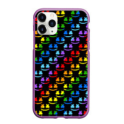 Чехол iPhone 11 Pro матовый Marshmello dj colors, цвет: 3D-фиолетовый