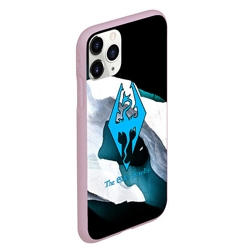 Чехол iPhone 11 Pro матовый The Elder Scrolls краски текстура / 3D-Розовый – фото 2