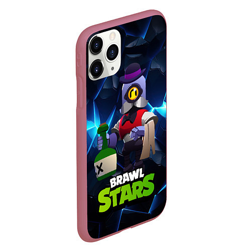 Чехол iPhone 11 Pro матовый Brawl stars Барли / 3D-Малиновый – фото 2