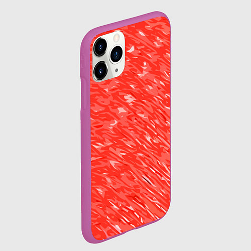 Чехол iPhone 11 Pro матовый Красно-белые мазки / 3D-Фиолетовый – фото 2