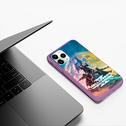 Чехол iPhone 11 Pro матовый Эскалация свободы Helldivers 2, цвет: 3D-фиолетовый — фото 2