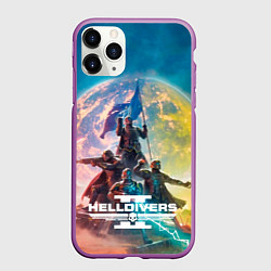 Чехол iPhone 11 Pro матовый Эскалация свободы Helldivers 2, цвет: 3D-фиолетовый