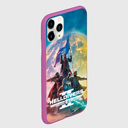 Чехол iPhone 11 Pro матовый Эскалация свободы Helldivers 2, цвет: 3D-фиолетовый — фото 2