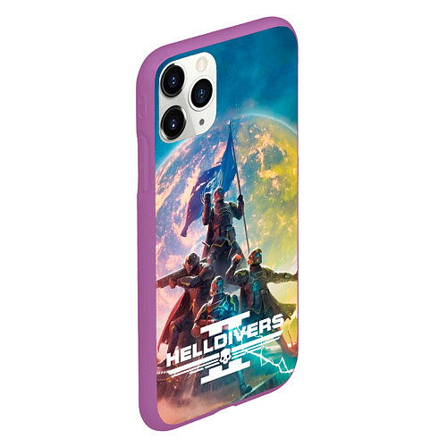 Чехол iPhone 11 Pro матовый Эскалация свободы Helldivers 2 / 3D-Фиолетовый – фото 2