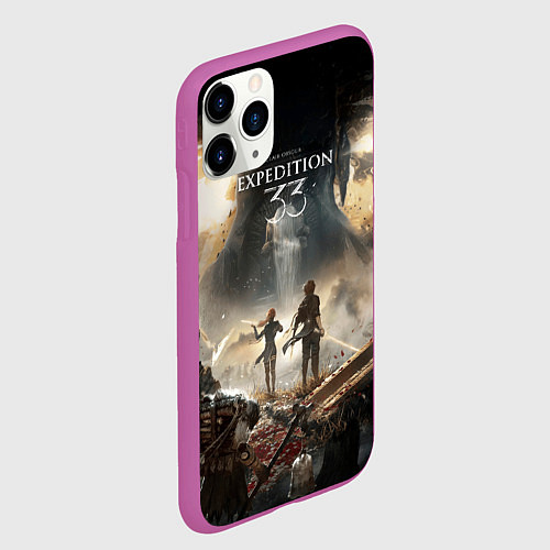 Чехол iPhone 11 Pro матовый Герои Clair Obscur expedition 33 / 3D-Фиолетовый – фото 2