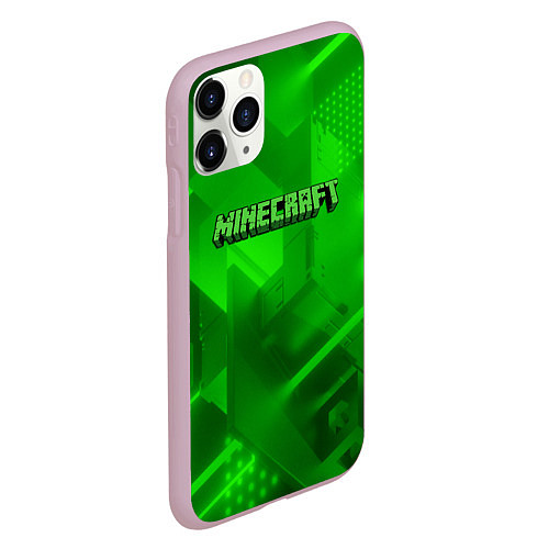 Чехол iPhone 11 Pro матовый Minecraft кислотная геометрия / 3D-Розовый – фото 2