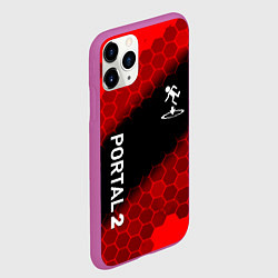 Чехол iPhone 11 Pro матовый Portal hexagon pattern, цвет: 3D-фиолетовый — фото 2