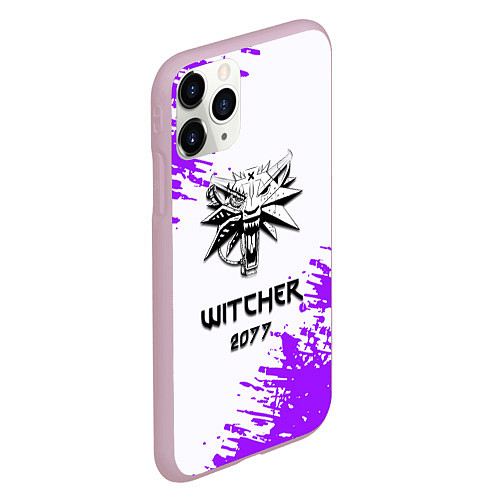 Чехол iPhone 11 Pro матовый The Witcher 2077 неоновые краски / 3D-Розовый – фото 2