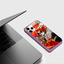 Чехол iPhone 11 Pro матовый Катрина в цветах, цвет: 3D-фиолетовый — фото 2