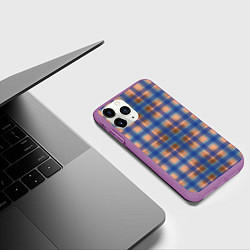 Чехол iPhone 11 Pro матовый Клетка в клетку, цвет: 3D-фиолетовый — фото 2