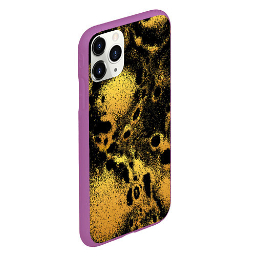 Чехол iPhone 11 Pro матовый Текстура песок / 3D-Фиолетовый – фото 2