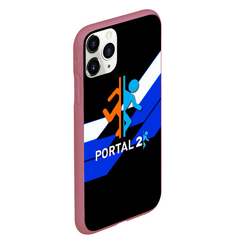 Чехол iPhone 11 Pro матовый Portal geometry / 3D-Малиновый – фото 2