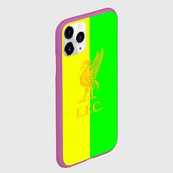 Чехол iPhone 11 Pro матовый Ливерпуль текстура спорт, цвет: 3D-фиолетовый — фото 2