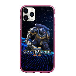 Чехол iPhone 11 Pro матовый Warhammer 40000 space marine 2 ультрамарин, цвет: 3D-малиновый