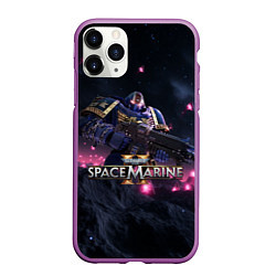 Чехол iPhone 11 Pro матовый Темный ультрамарин Warhammer 40000 space marine 2, цвет: 3D-фиолетовый