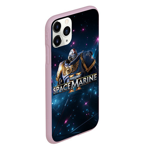 Чехол iPhone 11 Pro матовый Warhammer 40000 space marine 2 ультрамарин в броне / 3D-Розовый – фото 2