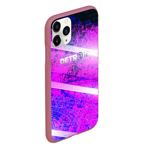 Чехол iPhone 11 Pro матовый Detroit become human neon / 3D-Малиновый – фото 2