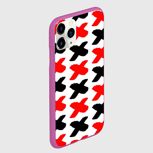 Чехол iPhone 11 Pro матовый Крестики / 3D-Фиолетовый – фото 2
