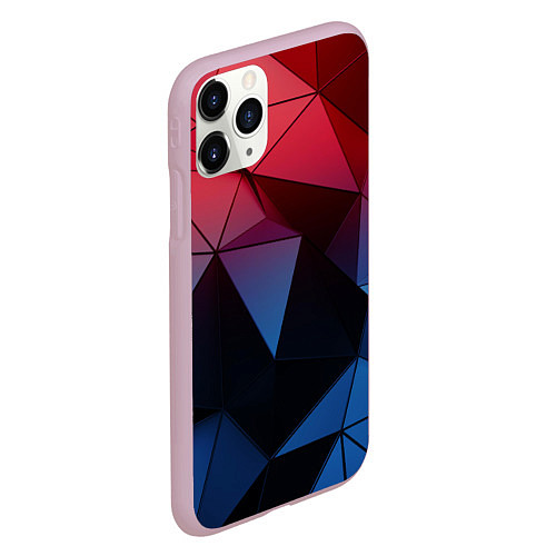 Чехол iPhone 11 Pro матовый Абстрактная геометрия polygon / 3D-Розовый – фото 2