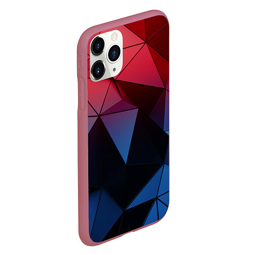 Чехол iPhone 11 Pro матовый Абстрактная геометрия polygon / 3D-Малиновый – фото 2