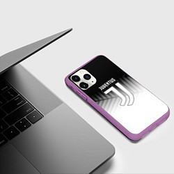 Чехол iPhone 11 Pro матовый Ювентус геометрия, цвет: 3D-фиолетовый — фото 2
