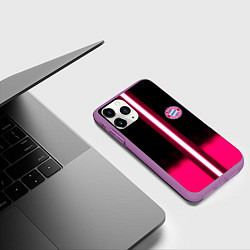 Чехол iPhone 11 Pro матовый Бавария Мюнхен текстура, цвет: 3D-фиолетовый — фото 2