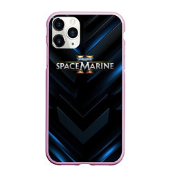 Чехол iPhone 11 Pro матовый Warhammer 40000 space marine 2 лого, цвет: 3D-розовый