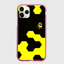 Чехол iPhone 11 Pro матовый Амонг ас текстура броня, цвет: 3D-малиновый