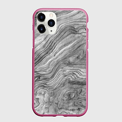 Чехол iPhone 11 Pro матовый Текстура дерева - абстракция, цвет: 3D-малиновый