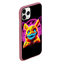 Чехол iPhone 11 Pro матовый Terrible Pikachu - halloween fantasy, цвет: 3D-малиновый — фото 2