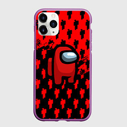 Чехол iPhone 11 Pro матовый Billie Eilish x Among us, цвет: 3D-фиолетовый