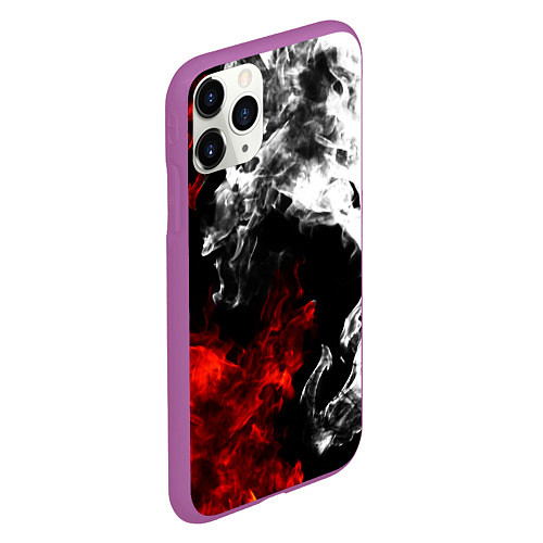 Чехол iPhone 11 Pro матовый Битва дыма и огня / 3D-Фиолетовый – фото 2