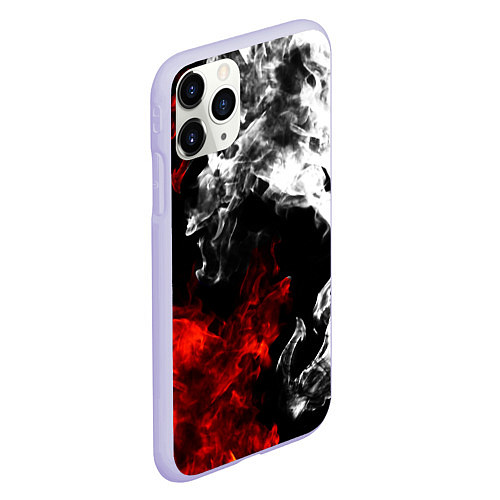 Чехол iPhone 11 Pro матовый Битва дыма и огня / 3D-Светло-сиреневый – фото 2