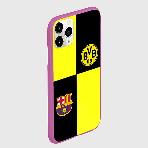 Чехол iPhone 11 Pro матовый Barcelona x Borussia / 3D-Фиолетовый – фото 2