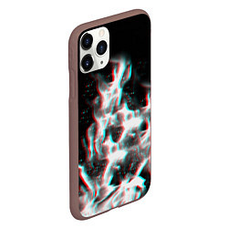 Чехол iPhone 11 Pro матовый Огонь глитч текстура, цвет: 3D-коричневый — фото 2