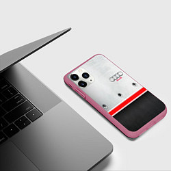 Чехол iPhone 11 Pro матовый Audi metal sport, цвет: 3D-малиновый — фото 2