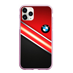 Чехол iPhone 11 Pro матовый BMW geometry steel, цвет: 3D-розовый