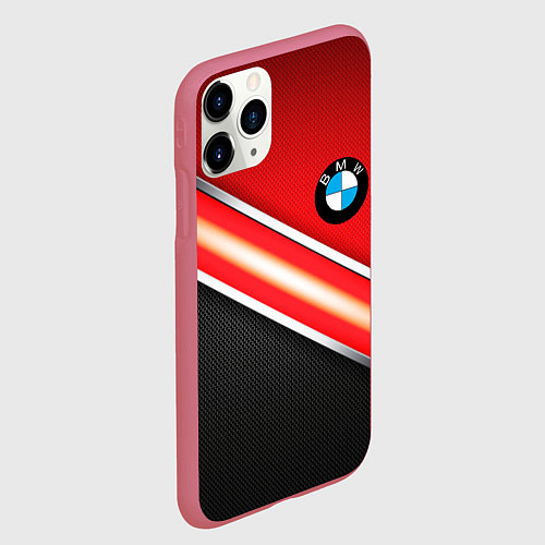 Чехол iPhone 11 Pro матовый BMW geometry steel / 3D-Малиновый – фото 2
